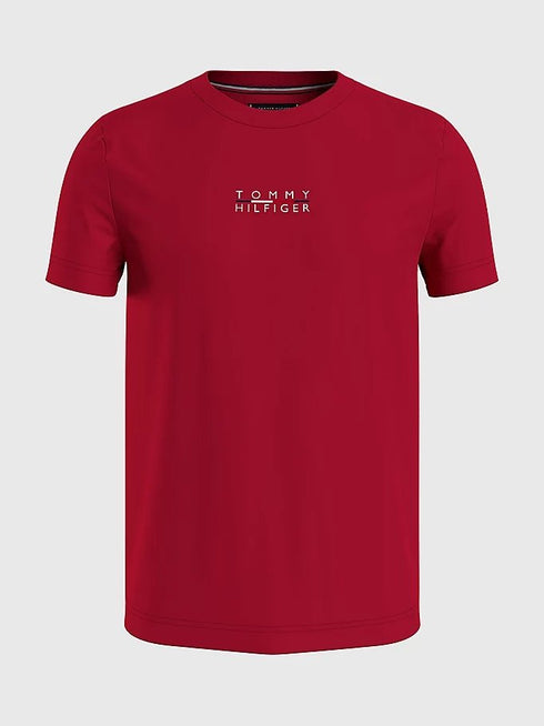 T-shirt Uomo a girocollo in cotone Rosso TOMMY HILFIGER- Francavilla Moda